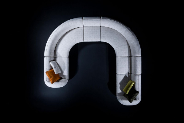 Living room corner group U-shape upholstered couch luxury upholstery fabric sofa new