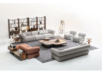 Large sofa set living room couch five-seater living landscape armchair 5-piece set