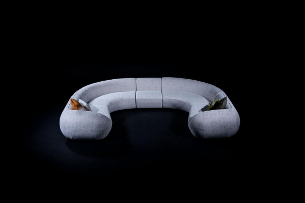 Semi-circular Living Room U-shape Sofa Designer Furniture Textile Sectional Sofas Stylish