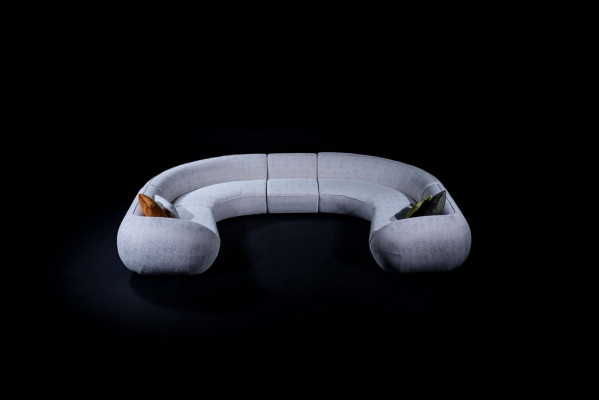 Semi-circular Living Room U-shape Sofa Designer Furniture Textile Sectional Sofas Stylish