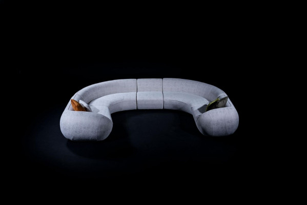 Semi-circular Living Room U-shape Sofa Designer Furniture Textile Sectional Sofas Stylish