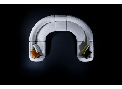 U-shaped sectional sofa textile luxury design living room upholstery sectional sofa set modern