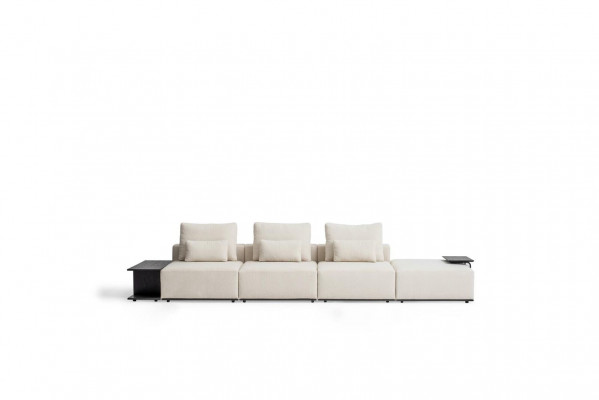 White five-seater textile sofa living room furniture upholstered sofa recliner sofa
