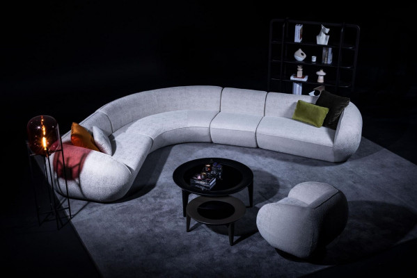Gray corner sofa set, living room upholstered sofa, luxury corner sofa group, sofa.