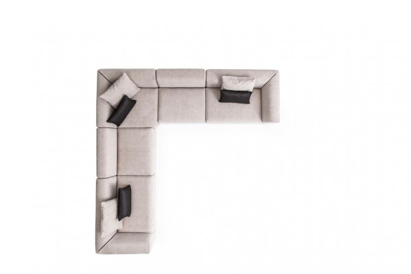 Taupe corner sofa, corner sofa set, compact sofa corner, textile furniture, seating corner, sofa.
