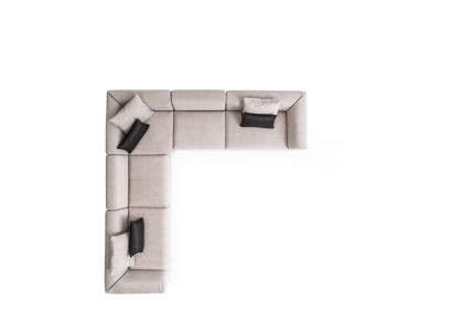 Taupe corner sofa, corner sofa set, compact sofa corner, textile furniture, seating corner, sofa.