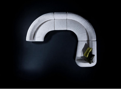 Semi-circular U-shape sofa corner sofa living landscape furniture designer corner couches