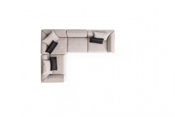 L-shaped sofa beige corner couch living room furniture upholstered sofa textile new