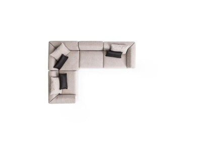 L-shaped sofa beige corner couch living room furniture upholstered sofa textile new