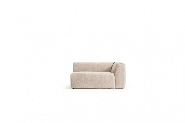 Beige L-shaped corner sofa living room couch textile designer modern