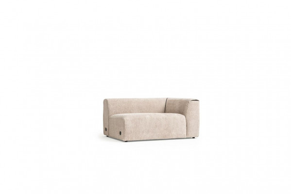 Beige L-shaped corner sofa living room couch textile designer modern