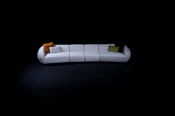 Gray six-seater living room couch upholstered sofa luxury designer furniture