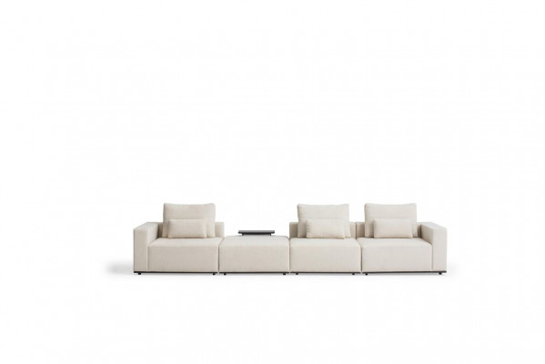 Sofa White Six-seater Living Room Furniture Luxury Couches Fabric Furniture