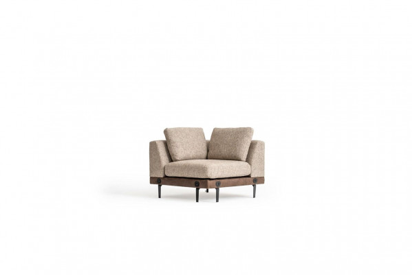 Beige corner sofa upholstered sectional L-shaped sofa modern living room couch