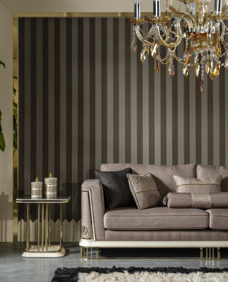 Sofa 3-seater brown living room luxury design elegant style furniture sofas