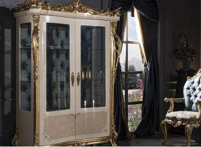 Beige Display Cabinet Design Elegant Beautiful Dining Room Modern Luxury Metal Display Cabinet New