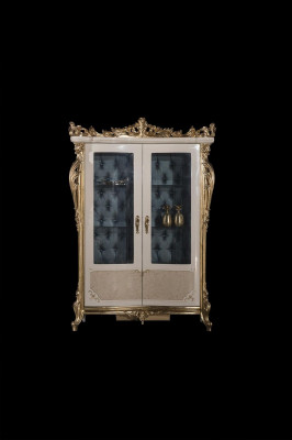 Beige Display Cabinet Design Elegant Beautiful Dining Room Modern Luxury Metal Display Cabinet New