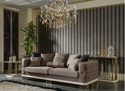 Three-seater sofa couch living room furniture luxury sofas couches metal textile