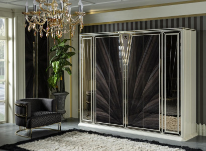 Wardrobe White Luxury Purple Closet Bedroom Wood Furniture Cabinets