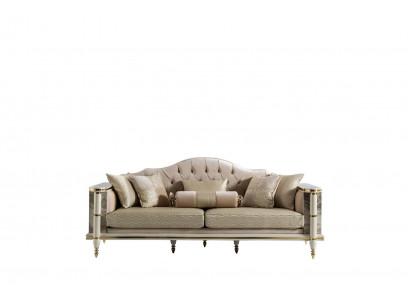 Sofa 3-seater beige furniture living room Chesterfield luxury design new