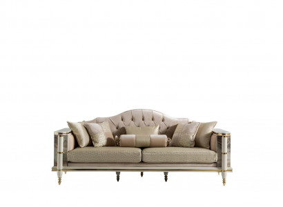 Sofa 3-seater beige furniture living room Chesterfield luxury design new