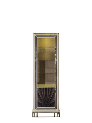 Beige display cabinet dining room shelf modern style elegant furniture metal new