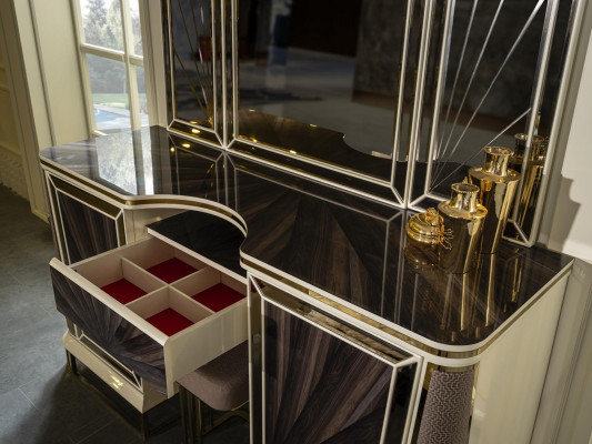 Luxury Vanity Table Design Console Chest Vanity Tables Mirror 2-piece.