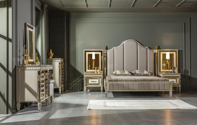 Bed Gray Metal Furniture Elegant Design Bedroom Luxury Beds New