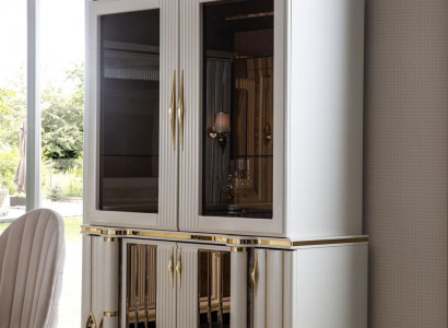 Display cabinet white cabinet furniture dining room furniture wood luxury metal display cabinets
