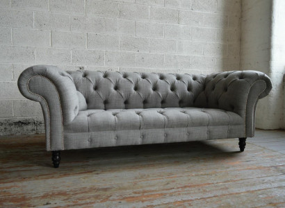 Design Chesterfield Sofa 3 Couch Sofa Set Fabric Upholstery Leather Three-Seater Couches