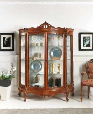 Glass cabinet display sideboard furniture wooden cabinet XXL luxury display wooden cabinet