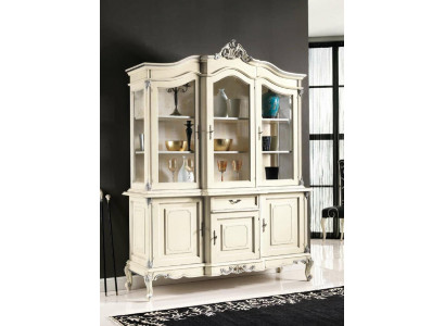 White showcase Italian luxury furniture display cabinet sideboard glass cabinets