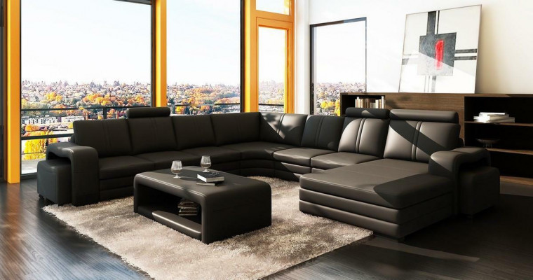Designer living landscape U-shape stool coffee table couch corner sofa upholstery