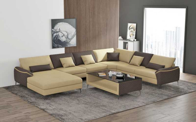 Living area couches leather sofa corner sofa U shape black sofa large new