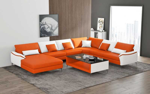 Living area couches leather sofa corner sofa U shape black sofa large new