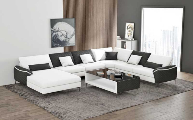 Living area couches leather sofa corner sofa U shape black sofa large new