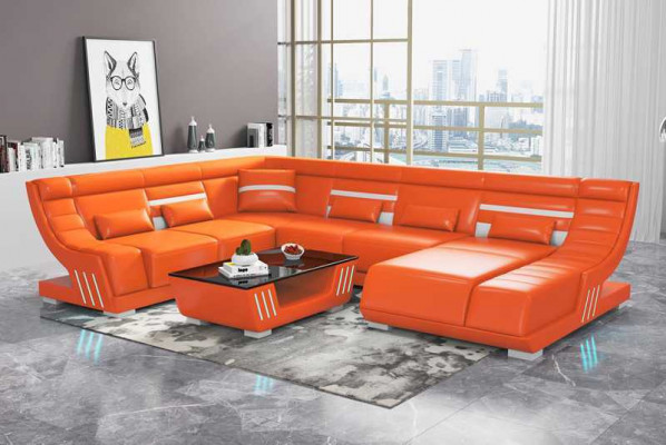 Design Sofas Living Landscape Sofa U Shape Corner Sofa Brown Couches Furniture