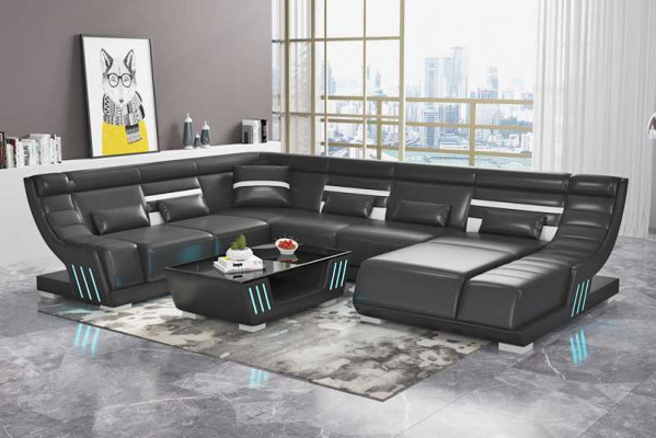 Design Sofas Living Landscape Sofa U Shape Corner Sofa Brown Couches Furniture