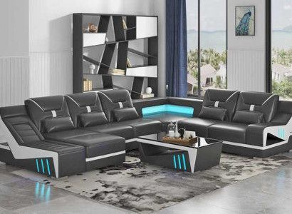 Sectional sofa U-shaped corner sofa designer sofa black corner suite