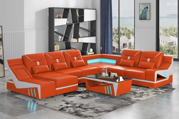 Sectional sofa U-shaped corner sofa designer sofa black corner suite
