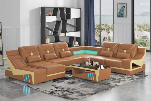 Sectional sofa U-shaped corner sofa designer sofa black corner suite