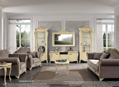 Living room set sofa suite wood living room classic design Italy set 9-piece.