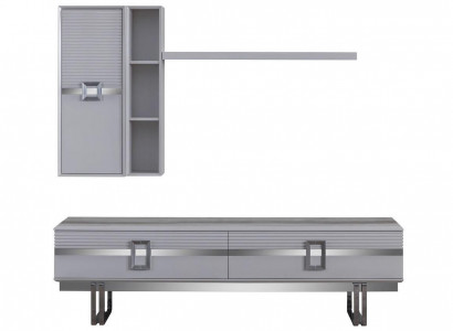 Modern living room wall unit consists of 4 pieces in exclusive white wall units.