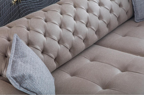 Sofa 4-seater design sofas upholstered gray textile relax seating furniture modern