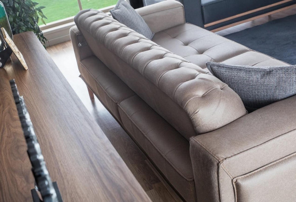 Sofa 4-seater design sofas upholstered gray textile relax seating furniture modern