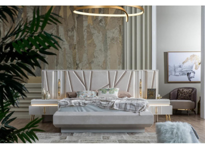 Bedroom Set Luxury Complete Bed + 2x Nightstands 3-piece Modern Set
