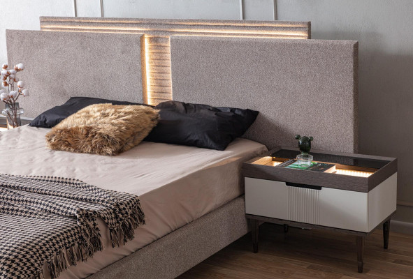 Design bedroom 5-piece. Bedroom set bed nightstand dressing table