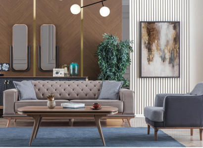 Luxury Modern Living Room Set 4-piece. 4-seater Armchair Coffee Table Furniture New