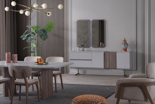 Dining room set dining suite group table chairs 8-piece modern furniture dining group