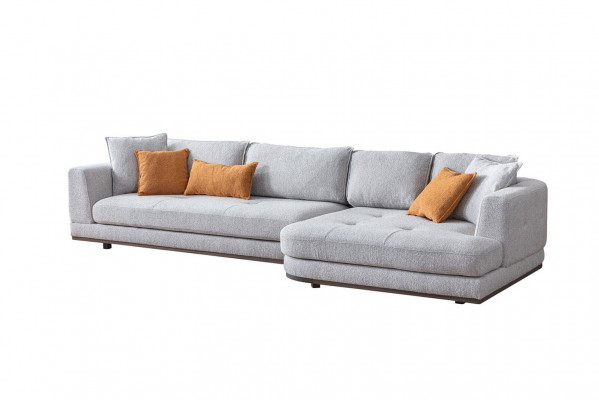 Luxury L-shaped corner sofa modern living room furniture grey color designer
